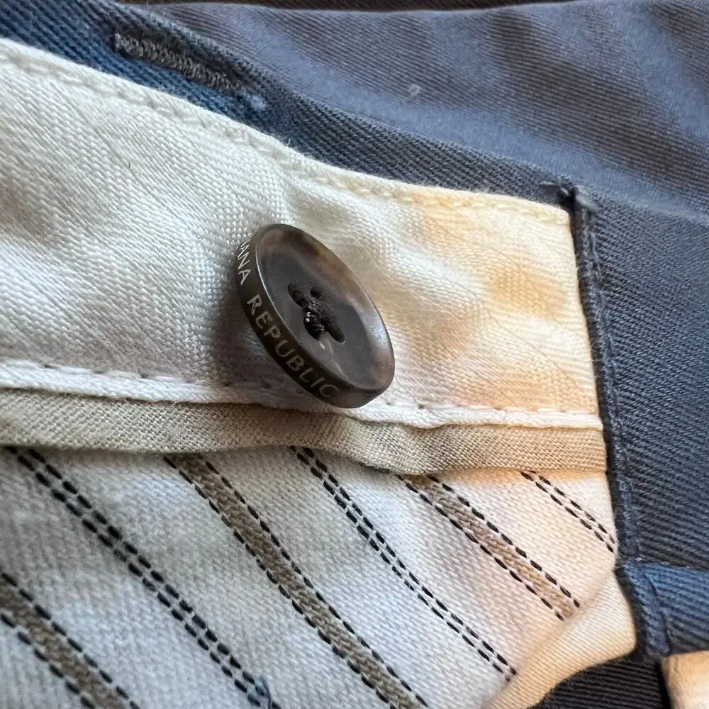 Banana Republic Men's Fulton Chino Rapid Movement Line Slim Fit in Blue 32W 34L